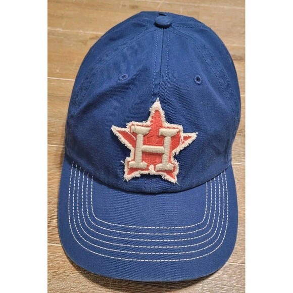 NEW Houston Astros '47 Brand MLB Blue Hat Baseball CLEAN UP Cap USA Flag Strap - Picture 1 of 4